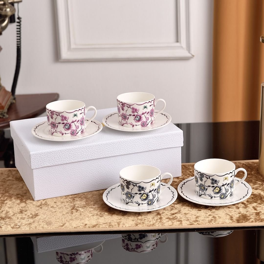 Tea Set for two people , available with two colors - Dior Cups | Aleppo Gift UAE